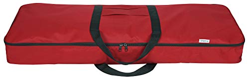 Primode Christmas Wrapping Paper Storage Bag with Pockets | Gift Wrap Organizer Container | 37” x 14” x 4” | Underbed Durable Box Made of 600D Oxford Material (Red)
