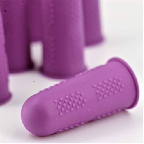Finger Protectors [Flex Series - 12-Pack] Silicone Non-Stick Finger Covers | Purple | Small (6) / Medium (6) for Hot Glue | Sewing | Adhesives | Scrapbooking