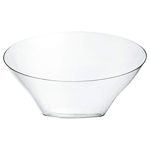 PLASTICPRO Disposable Angled Plastic Bowls Round Small Serving Bowl, Elegant for Party's, Snack, or Salad Bowl, Clear Pack of 8