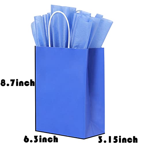 BLEWINDZ 32 Pieces Gift Bags with 32 Tissues, 8 Colors Party Favor Bags with Handles, Rainbow Gift Bags for Wedding, Birthday, Party Supplies and Gifts