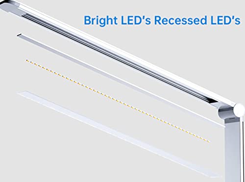 Ambertronix Rechargeable Cordless LED Desk Lamp, 5 Brightness & 5 Lighting Modes, USB Charging Port, Aluminum Arms, Portable, Dimmable, Touch Control, Auto Timer (White)