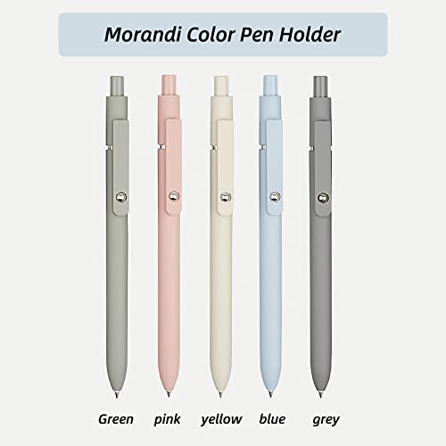 UIXJODO Gel Pens, 5 Pcs 0.5mm Japanese Black Ink Pens Fine Point Smooth Writing Pens, High-End Series Pens for Journaling Note Taking, Cute Office School Supplies Gifts for Women Men (Morandi)