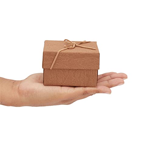 6 Pack Small Gift Boxes with Lids and Velvet Pillow for Jewelry, Presents, Bracelets, Necklaces (3.5 x 3.5 in)