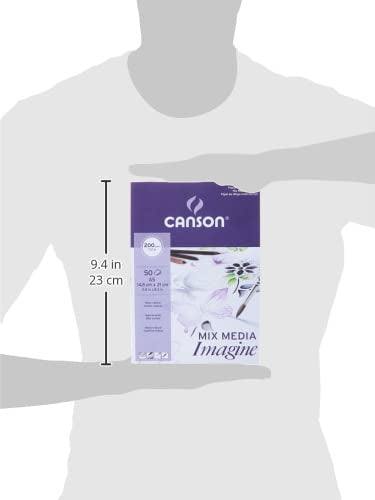 Canson Imagine Mixed Media 200gsm Paper, Natural White, A5 pad Including 50 Sheets