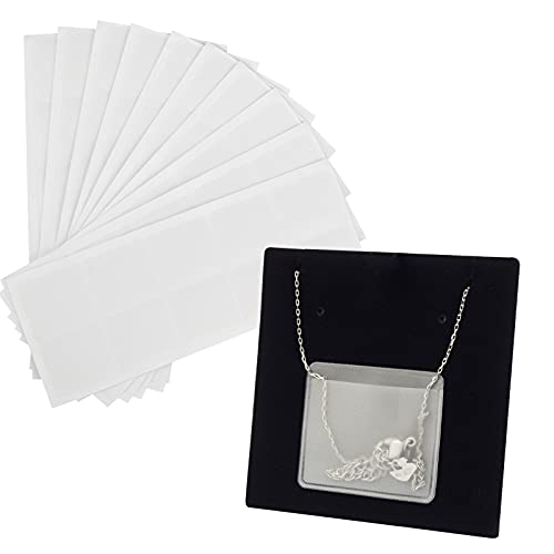 Temlum Necklace Chain Adhesive Pouch for Necklace Display Cards, Self-Adhesive Necklace Chain Pockets Clear Jewelry Bags Necklace Chain Pouch to Hold Loose Chain Jewelry Supplies (100 pcs)
