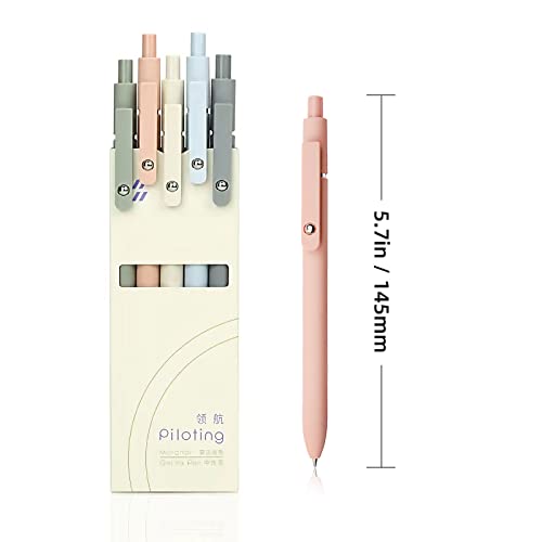 UIXJODO Gel Pens, 5 Pcs 0.5mm Japanese Black Ink Pens Fine Point Smooth Writing Pens, High-End Series Pens for Journaling Note Taking, Cute Office School Supplies Gifts for Women Men (Morandi)