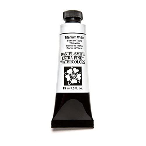 DANIEL SMITH Extra Fine Watercolor 15ml Paint Tube, Titanium White (284600118), 0.5 Fl Oz (Pack of 1)