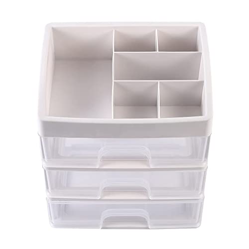 Makeup Organizer with 3 Drawers, Cosmetic Display Cases, Makeup Storage Box (3 Drawers)
