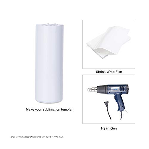 PYD Life 2 PCS Sublimation Blanks Skinny Tumbler White 20 OZ Straight Double Wall Stainless Steel Tumbler with Metal Straw Tumbler Cups for Tumbler Heat Press Machine Heat Transfer