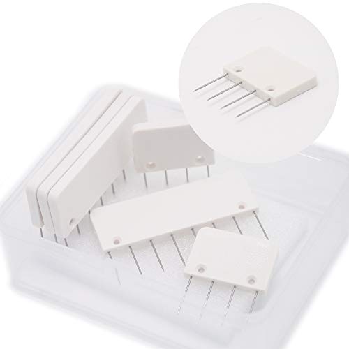 LAMXD Knit Blocking Pins Kit,Knit Blocking Combs – Set of 25 Combs for Blocking Knitting, Crochet, Lace or Needlework Projects – Extra 100 T-pins – for use with Blocking Mats for Knitting Mat…
