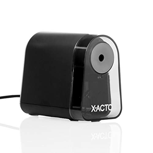 X-ACTO Pencil Sharpener, Mighty Mite Electric Pencil Sharpener, With Pencil Saver, SafeStart Motor, Black, 1 Count