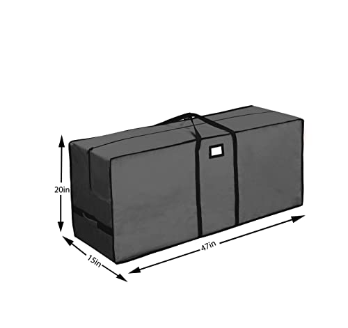 Christmas Tree Storage Bag, Waterproof Christmas Tree Storage, Fits Up to 7.5 ft Tall Artificial Disassembled Trees,Extra Large Heavy Duty Storage Container with Handles   (Grey, 47"x15"x20)