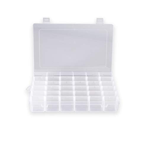 SYMPABASIC SOUFFAHOUSE Plastic Organizer Container Box 36 Compartments Jewelry Storage Box with Adjustable Dividers (1 Pack)