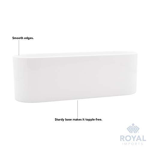 Royal Imports Flower Vase Acrylic Oval - Decorative Centerpiece for Home or Wedding - Non Breakable Plastic, 4" X12 Short Rounded - White