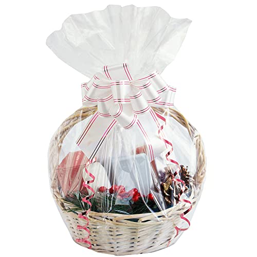 Morepack Large Cellophane Bags for Gift basket 24x30 Inches Clear Basket Bags 5Pieces