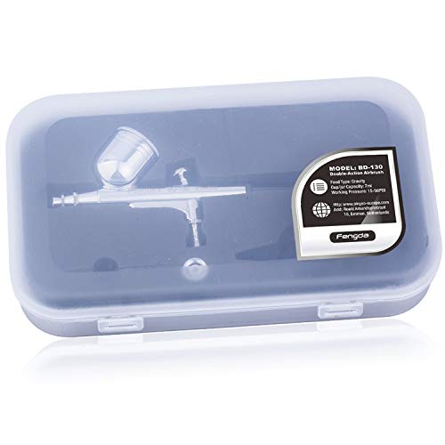 Timbertech Professional Double Action Airbrush BD-130 Mounted 0.3mm Nozzles and Needles for Cake Decorating, Painting, Tattoo, Models Art,Craft and so on