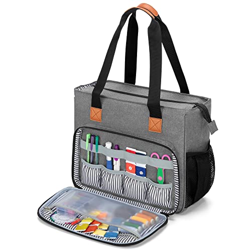 Luxja Embroidery Project Carrying Bag, Embroidery Kits Storage Bag (Bag Only), Gray
