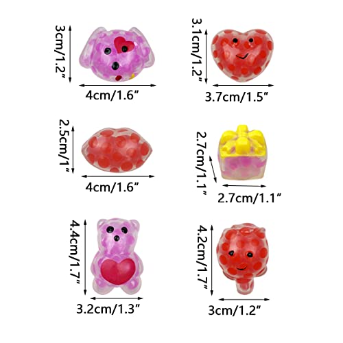 Anditoy 24 PCS Valentines Day Mini Stress Balls Squishies Stress Relief Toys for Kids School Class Classroom Valentines Day Cards Gifts Prizes Party Favors