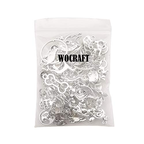 100g(80pcs) Craft Supplies Antique Silver Animals Cat Dog Pet Charms Pendants for Crafting, Jewelry Findings Making Accessory for DIY Necklace Bracelet (M293)