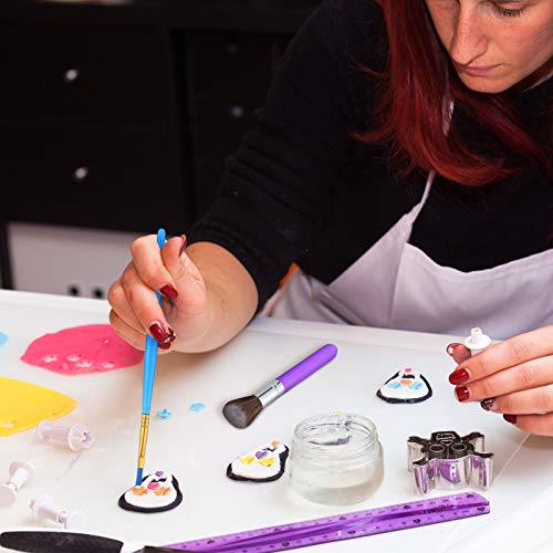 8 Pieces Cake Decorating Brushes Tools Set Cookie Decoration Brushes Fondant Gum Paste Decorating Tools Cake Cookie Brushes for DIY Cake Sugar Cookie Fondant Decoration Supplies