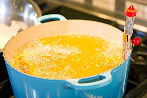 Escali AHC3 NSF Certified Precision Classic Candy/Deep Fry/Confection Glass Thermometer, Red/Clear