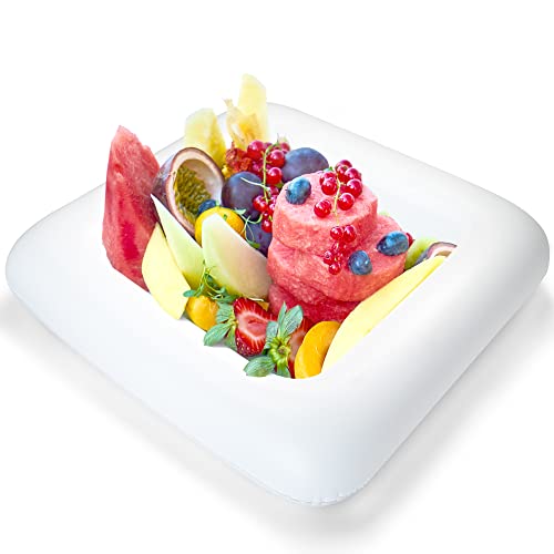 Novelty Place Inflatable Ice Serving Buffet Bar - Salad Food & Drinks Cooler Serving Tray for Summer Party Picnic & Camping (Pack of 1, 25 Inches)