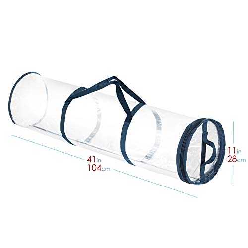 Hearth & Harbor Wrapping Paper Storage Container - Christmas Storage Bag with Interior Pockets - Gift Wrapping Organizer Storage Fits Up to 36 Rolls of 40" - Tear Proof Wrapping Paper Organizer