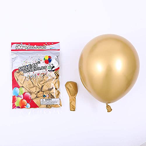 GIHOO 137PCS Sage Green Balloon Garland Arch Kit White Gold Confetti Balloons Retro Green Balloon and Gold Metallic Chrome Latex Balloons Set for Wedding Birthday Balloons Baby Shower Decorations