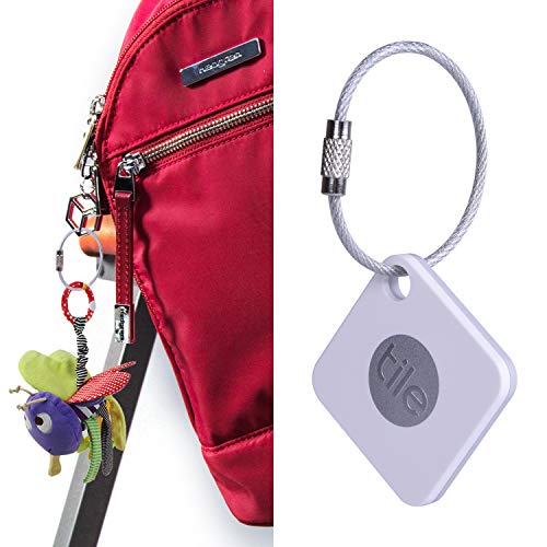 Keychain, Wisdompro 12 Pack of 4.3 Inches Stainless Steel Wire Ring 2mm Cable Loop Rings for Hanging Luggage Tag, Keys and ID Tag Keepers - Silver