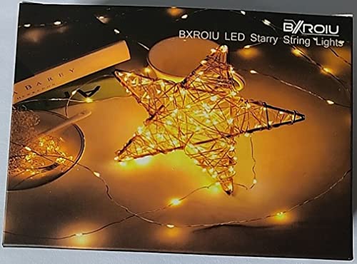 BXROIU 2 x20LEDs Fairy Lights Battery Operated, Silver Wire 2 Mode Chains String Lights for Bedroom Christmas Party Decoration (Cool White, 6.6)