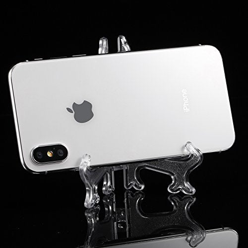 Boao 24 Pieces Plastic Easel Plate Display Stands Holders Picture Easel at Weddings, Home Decoration (Clear, 4 Inch)