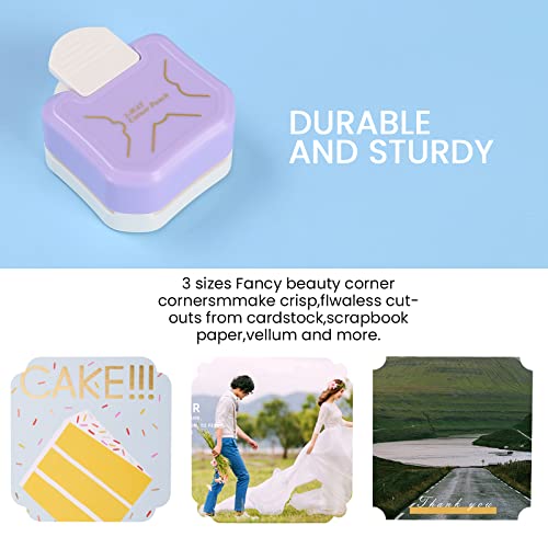 MyArTool 3 in 1 Beauty Shape Corner Punch, 3 Way Corner Paper Punch for Paper Crafts, Laminate, Cardstock, Business Card, DIY Projects, Photo, Card Making and Scrapbooking