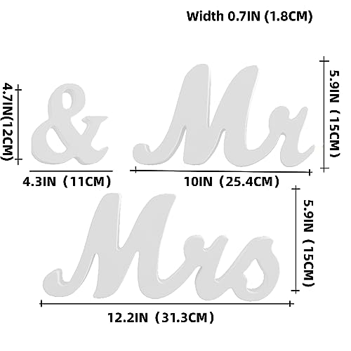 VIOPVERY Wedding Decorations Set,Large Mr and Mrs Sign & Just Married Banner,Mr & Mrs Signs for Wedding Table,Wooden Letters Sweetheart Table,Photo Props Wedding Decorations for Anniversary,White