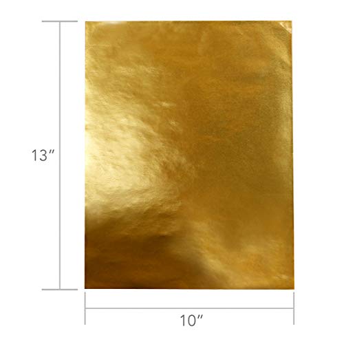 Hygloss Metallic Foil Paper 10 x 13 Inch, 50 Sheets, 10" x 13", Gold