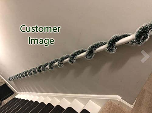 Christmas Tree Pine Green Frost Tip Tinsel Garland Snowy Metallic Streamers Green White Tinsel Garland Celebrate a Holiday Party Ceiling Hanging Decors Indoor and Outdoor Disco Party Supplies