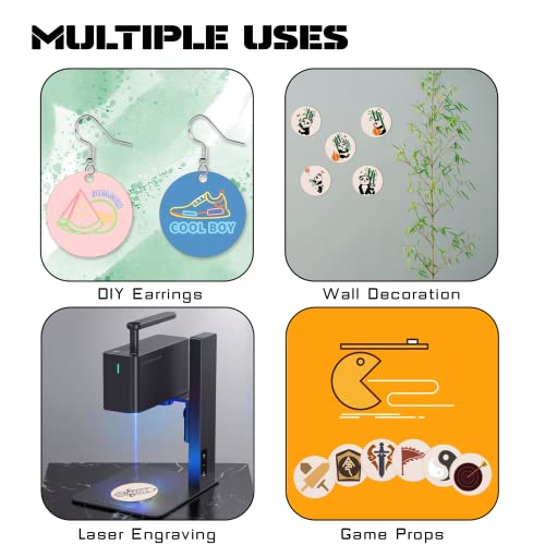 Hion 100 Pcs Unfinished Wood Slices - 2 Inch Natural Round Wood Circles for Crafts Wood Blanks Round Cutouts Ornaments Slices - for DIY Art Crafts Christmas Decorations