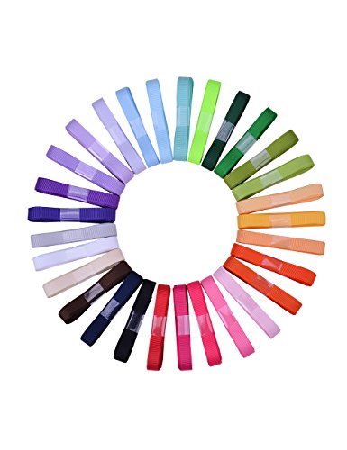 Ribest 3/8 inch Solid Grosgrain Ribbon Set for Gift Wrapping and Bow Hair Accessories-60 Yards (2 Yards*30 Colors)