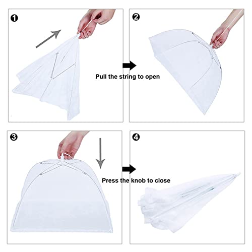 6 Pack Colored Mesh Food Cover Tents by Winknowl, Reusable and Collapsible Large 17" Pop-Up Food Net Protector Umbrella for BBQ, Picnics, Parties, Outdoor