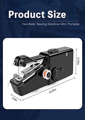 Handheld Sewing Machine, GUSSLM Mini Handheld Sewing Machine for Quick Stitching, Portable Sewing Machine Suitable for Home,Travel and DIY, Tool Kit for Clothing Repair and Sewing Crafts(Black)