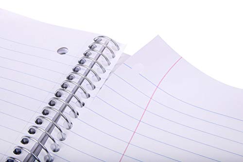 Mintra Office Durable Spiral Notebooks, 5 Subject, (Teal, College Ruled) 1 Pack, 200 Sheets,Poly Pockets, Moisture Resistant Cover, School, Office, Business, Professional