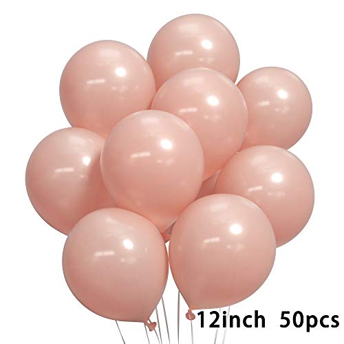Dusty Pink Balloons 12 Inch 50 Pack Rose Pink Balloon for Sweet 16 Birthday Engagement Wedding Bridal Baby Shower Graduation Birthday Party Decorations