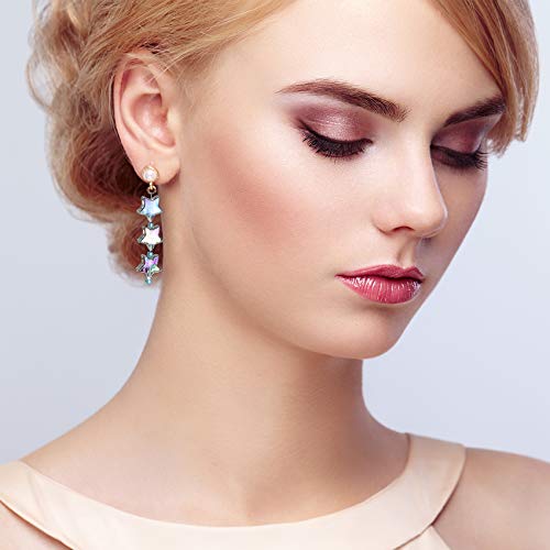 OIIKI 400 PCS Acrylic Star Shape Beads, Star Shape Charming Beads, Clear Acrylic 10mm Beads for DIY Jewelry Craft Making Necklace Bracelet Supplies (4 Pack x 100 PCS)