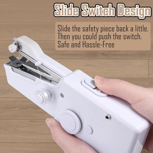 Handheld Sewing Machine, Sewing Machine for Beginners, Battery and USB Operated Mini Sewing Machines, Easy to Operate Portable Sewing Machine for Beginners(White)