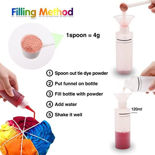 Tie Dye Powder Refills 400g - 20 Vibrant Colors Permanent Tie Dye Powder for Tie Dyeing, Easy to Use & Non-Toxic Tie Dye Powder Bulk for Kids Adults