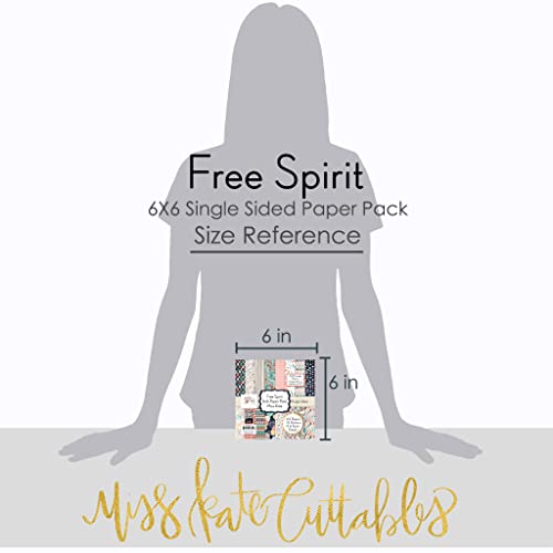 6X6 Pattern Paper Pack - Free Spirit - Card Making Scrapbook Specialty Paper Single-Sided 6"x6" Collection Includes 64 Sheets - by Miss Kate Cuttables