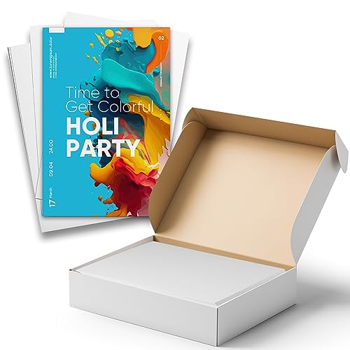 White Cardstock Printer Paper By Hamilco (50-Pack)- 8.5 x 11” Thick Card Stock For Card Making- 80lb Heavyweight Stationery Card Stock Paper Cover- Great For Invitations, Birthdays, Awards, Brochures