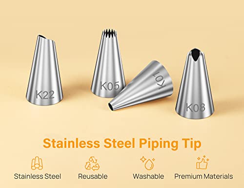 Kootek 42pcs Piping Bags and Tips Set, Cake Decorating Supplies Kits for Baking with 36 Numbered Frosting Icing Tips, 2 Reusable Pastry Bags, Easy Carry Storage Box and Other Baking Tools