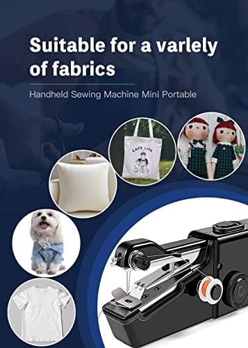 Handheld Sewing Machine, GUSSLM Mini Handheld Sewing Machine for Quick Stitching, Portable Sewing Machine Suitable for Home,Travel and DIY, Tool Kit for Clothing Repair and Sewing Crafts(Black)