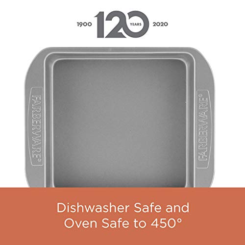 Farberware Nonstick Bakeware Nonstick Baking Pan / Nonstick Cake Pan, Square - 9 Inch, Gray