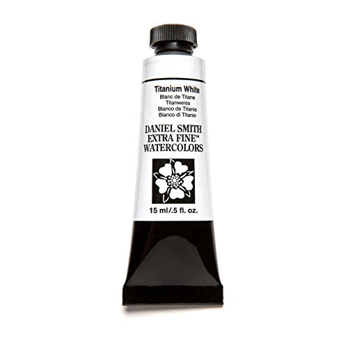 DANIEL SMITH Extra Fine Watercolor 15ml Paint Tube, Titanium White (284600118), 0.5 Fl Oz (Pack of 1)
